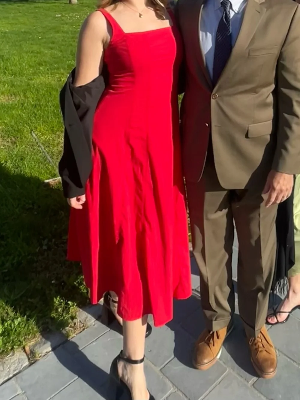 Abercrombie & Fitch Red Fit and Flare Maxi Dress
